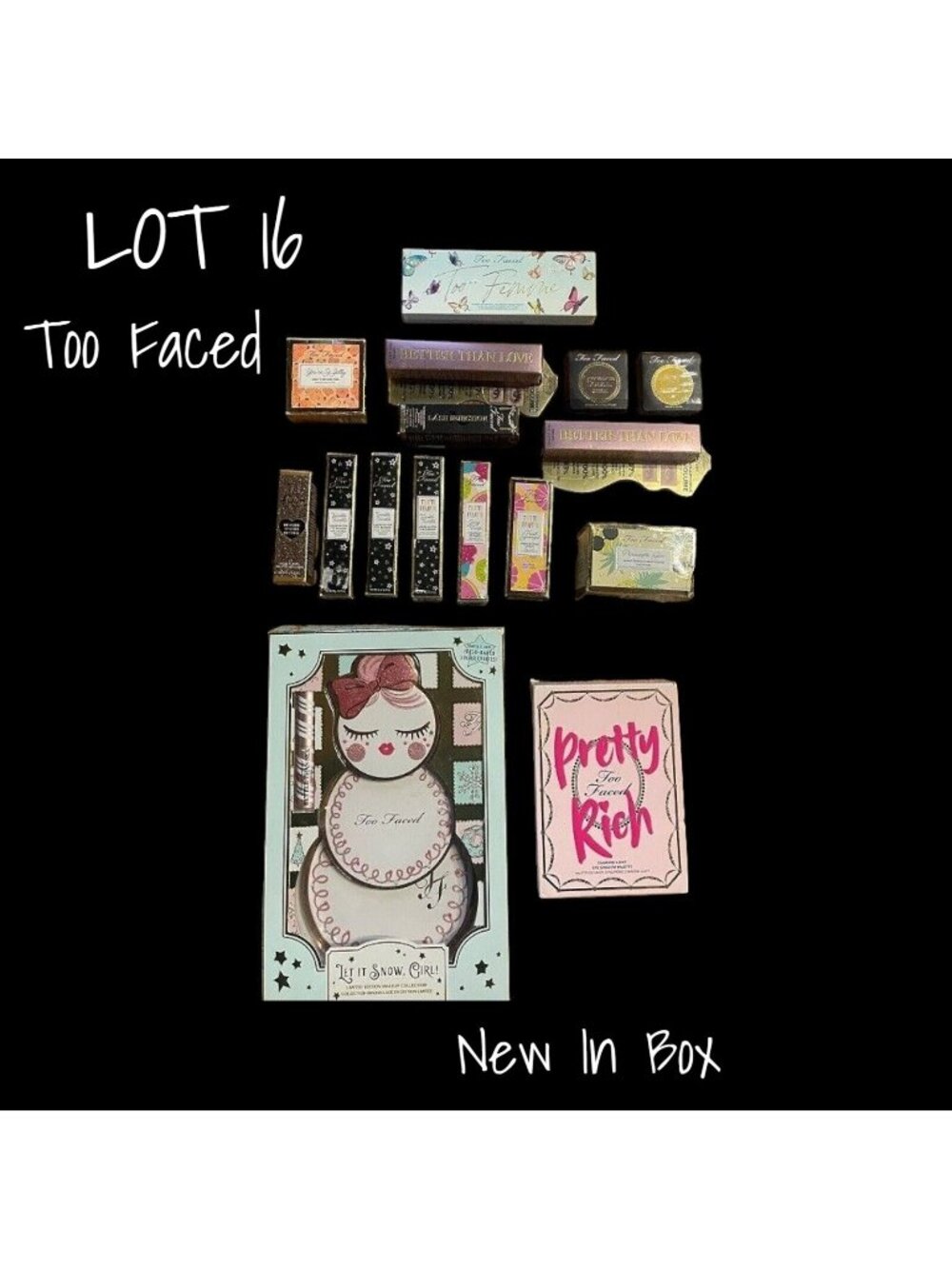 Too Faced Mascara Bronzer Lip Tutti Frutti Highlighters  Lot of 16 New In Box